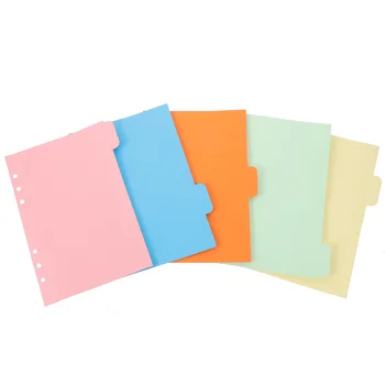 1 Set 5 Culori Tab Separatoare A5 Index Clasificate Lables 6-Orificii pline de culoare de Umplere Proiect de Sortare Pagini pentru Lianți Inel Planificator