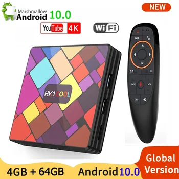 10 HK1 RECE Smart TV Box RK3318 Quad Core 4G/64G Dual WIFI BT IPTV Neflix Youtube, Google Jucător Set top box PK HK1 MAX
