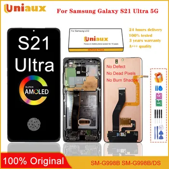 100% Original, Cu Dot Defect LCD Pentru Samsung Galaxy S21 Ultra LCD G998 G998B G998U G998W Display Touch Screen Digitizer 100% O
