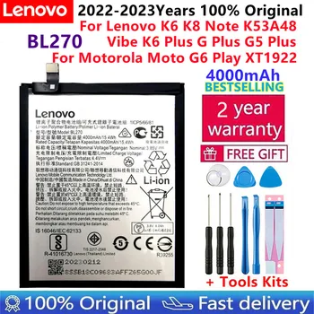100% Original Pentru Lenovo K6 K8 Notă K53A48 Vibe K6 G G5 Plus 4000mAh BL270 Acumulator Pentru Motorola Moto G6 Juca XT1922 +Instrumente de Kituri