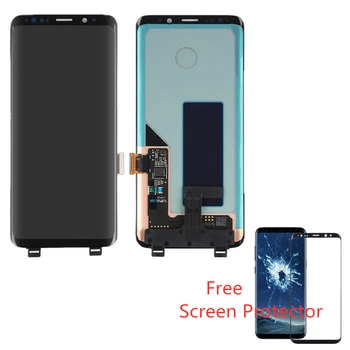 100% Original, Super AMOLED pentru SAMSUNG Galaxy S9 G960 LCD Touch Ecran Digitizor de Asamblare cu Cadru G960F inlocuire ecran