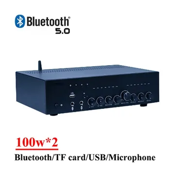 100W*2 STK412-530 2-canal Bluetooth 5.0 Amplificator Audio de Mare Putere Distorsiuni Reduse PT2399 Karaoke KTV MP3 Usb Player