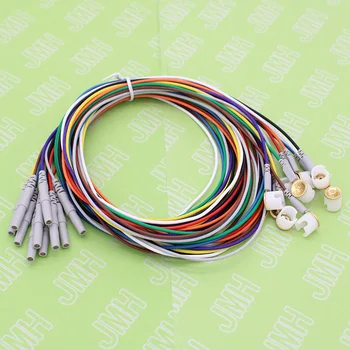 10buc Din1.5 plug și Cupru placat cu aur, capac electrod de somn EEG creier prin cablu,Conține electrozi de fixare,se aplică EEG pălărie.