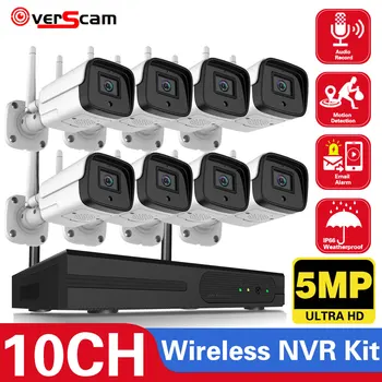 10CH H. 265 5MP NVR Wireless Recorder Wifi Sistemul CCTV Metal rezistent la apa Camera P2P IP Network Video Recorder NVR Pentru Eseecloud