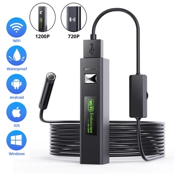 1200P WiFi Endoscop Mini aparat de Fotografiat Impermeabil Inspecție USB Endoscop Snake HD 720p Lentila 8mm Motor de Masina pentru Iphone Android pe PC