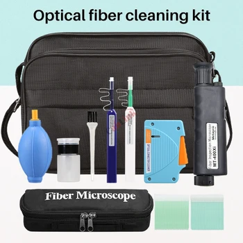 12buc/set Fibra Optica FTTH de Curățare Tool Kit Cu Fibra de Inspecție Microscop SC/FC/LC Fibre Termina Curățarea Feței Cutia de Curățare Pen