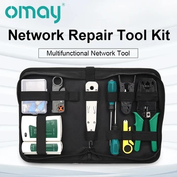 14 Buc Network Tool Kit Multi-Funcția de Instrumente de Reparații Portable Ethernet LAN Tester de Cablu de Sârmă Stripteuză Crimper Cutter Set cu Geanta