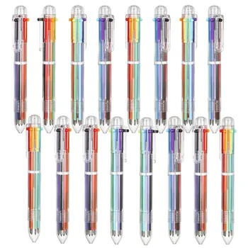 16Pcs 0,5 mm 6-in-1 Multicolor Pix Multicolor Pen Clasă Consumabile 6 culoare Retractabil Pixuri