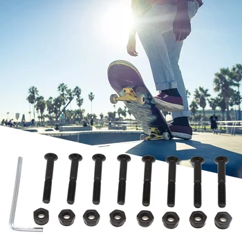 16pcs M5 30/35/53mm Skateboard Înlocuire Șuruburi Piulițe din Oțel Carbon cu Șurub Șuruburi cu Patru Roți Anti-rugina Longboard Accesorii