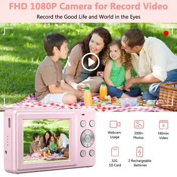 16X Zoom Digital aparat de Fotografiat Autofocus Vlogging Camera HD 48MP camera Video Camera cu 32GB SD Card pentru Fotografie pentru Copil Adult