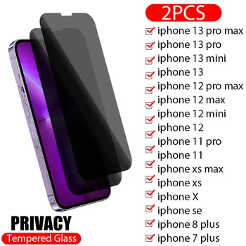 2 BUC Anti-Spy Ecran Protector Pentru iPhone 11 12 13 14 Pro Max Privacy Glass Pe iPhone 13 12 Mini 7 8 Plus XS X XR Sticlă Călită