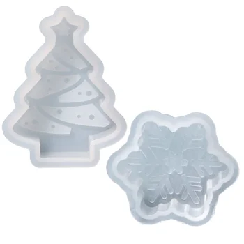 2 Buc Pom de Crăciun Mucegai DIY Forme de Luare de Săpun, Gel de Siliciu Ceara Silicon Decorative