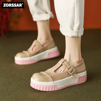 2023 din Piele Platforma Pantofi Mary Jane pentru Femei Adidași de Moda Gros Bottem Bukcle Curea Casual Femei Vulcaniza Pantofi