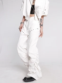 2023 NOUĂ Bărbați Femei Îmbrăcăminte Yamamoto Stil Cutat Metal Pieptul cu Fermoar Pantaloni Casual Pantaloni Iubitorii Plus Dimensiune Costume 27-46
