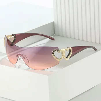 2023 ochelari de Soare de Designer de Moda pentru Femei de Lux Trend y2k ochelari de Soare Femei Nuanta Roz ochelari Ochelari de cal 2000 lentes de sol mujer