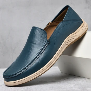 2023 Piele naturala Barbati Casual Pantofi de Afaceri de Moda Bărbați Mocasini Respirabil Pantofi de Mers pe jos Ușor Slip-on de Conducere Încălțăminte