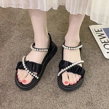 2023 Sandale de Vara pentru Femei Pantofi de Moda in aer liber Roman Sandale Papuci cu talpi Groase Confortabile Sandale Fete