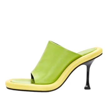 2023 Vară Nouă Platformă de Brand Papuci pentru Femei de Moda Tocuri inalte de Culoare Amestecat Design Dulce Comfort Square Toe Pantofi Marimea 43