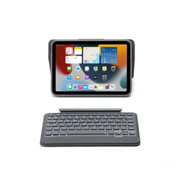 2023 Vânzare Fierbinte Util pentru IPad Mini 6 8.7 Inch Pliabil Tip Split Tableta Bluetooth Tastatură Caz arabă RGB cu lumina de Fundal