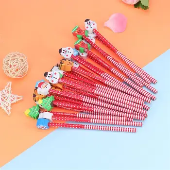 24 Buc de Crăciun Creion cu Radieră Elevii Creioane Cu Radiere Desene animate Creioane Cadou de Crăciun Biroul Școala de Papetarie