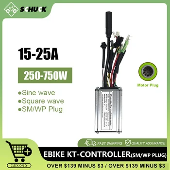 24V/36V/48V 250W-750W KT Ebike Controler cu SM Conector+WP Motor Plug pentru Biciclete Electrice 15A 17A 20A, 22A Sistem de Control