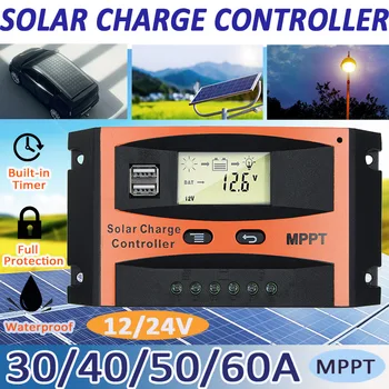 30/40/50/60A MPPT Controler de Încărcare Solară 12/24V Auto Panou Solar Baterie Controler Dual USB Controler LCD de Energie Solară în aer liber