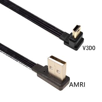 30CM 100CM Mini USB Tip B 5-pin Plug Sus Stânga SUS Dreapta Jos în Unghi 90° la USB 2.0 tv cu Mufă Cablu de Date 0,2 m 0,5 m