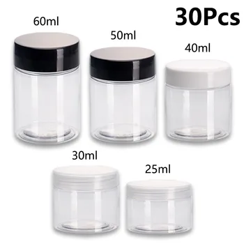 30Pcs 25/30/40/50/60ml Transparent Lotiune Borcane de Plastic Rotund Crema de Ochi Pulbere Eșantion Sticle Returnabile Machiaj Container de Depozitare