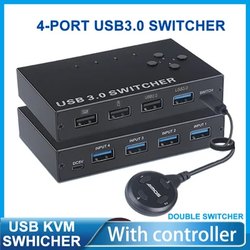 4 Porturi USB3.0 Impartasesti Switch KVM USB Comutator Cu controller PC-ul de Partajare Splitter pentru Tastatură, Mouse-ul Printer Monitor USB Switcher