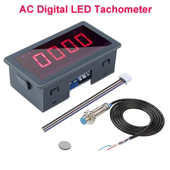 4Bit Tahometru Digital cu LED-uri AC 110V 220V RPM Viteza Metru Sala Comutatorul de Proximitate Senzor NPN Mașină de Reparații Instrument de Detecție Stabilă Cablu