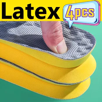 4BUC Latex Sport Insoles Memorie Spuma Brant Absorbție de Șoc Picior de Sprijin Pantofi Tampoane Respirabil Ortopedice de Îngrijire a Introduce Perna