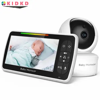 5 Inch, Wireless Baby Monitor LCD Babyphone Securitate Video PTZ Camera Bebe IPS Bona VOX HD Night Vision cântece de Leagăn Temperatura