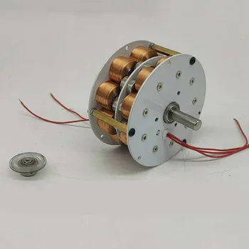 50W-60W Miniatură strat Dublu Disc Generator cu Miez de Fier Multi-pol curent trifazat cu magneți Permanenți fără Perii