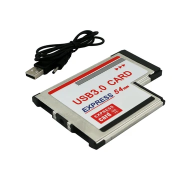 54Mm La USB 3.0 X 2 Port, Expresscard PCI-E Adaptor USB Converter Express Card Metal+Plastic se Potrivesc Pentru Laptop Notebook