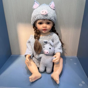 55CM Corp Plin de Silicon Soft Touch Renăscut Copilul Printesa Betty cu Parul Lung Realiste Real Baby Doll Picătură de Transport maritim