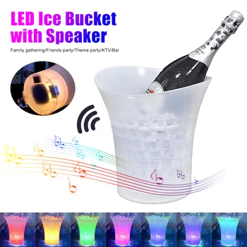 5L Găleată de Gheață LED Cu Difuzor Bluetooth de Mare Capacitate Vin Bere Găleată de Gheață Bea Recipient Multi Schimbare de Culoare Pentru Bara de Start