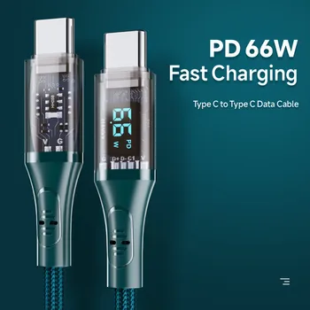 5pcs PD 66W C Cablu USB Display Digital Rapid de Încărcare de Tip C de Sârmă pentru Samsung, Xiaomi, Huawei Telefon Cablu de Date TypeC să Typc C Sârmă