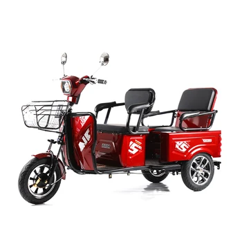 600w Electric Trike, Scaune Confortabile Mijloace De Transport cu Motor Puternic de Primăvară de Amortizare Mari Dimensiuni Vid Anvelope Auto Tickshaw