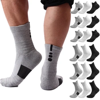 6Pcs=3 Perechi de Șosete pentru Bărbați Set de Bumbac Respirabil Sudoare Absorbi Sudoare Ciorap de Primăvară și Vară Lungă perioadă Scurtă de Baschet de Funcționare Șosete Sport