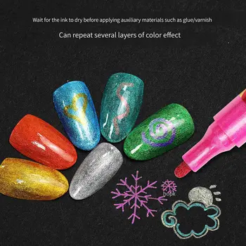 8 Culori Glitter Vopsea Marker cap Rotund 3mm Metalice Stralucire Evidențiere Markeri pentru Rock Art Pictura Unghii face film