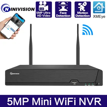 8CH H. 265 3MP 4CH 5MP NVR Wireless Recorder Wifi aparat de Fotografiat CCTV, Sistem de Camera IP P2P Network Video Recorder NVR Pentru ICsee XMeye APP