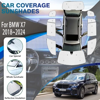 Acoperire completă Umbrele de soare Pentru BMW X7 xDrive40i 5 usi 2018-2024 Vara Sunproof Umbră Acoperă Fereastra Viziere de Parbriz, Accesorii Auto