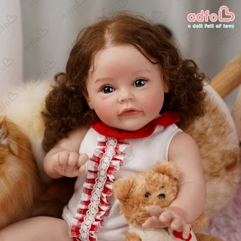ADFO 22 Cm Sue Sue Renăscut Baby Girl Doll Realist Vinil Silicon în Viață Copilul Păr rădăcini LoL Cadou de Craciun Pentru Fete