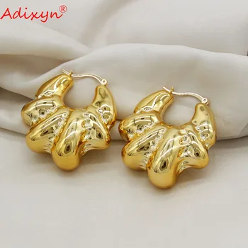 Adixyn de Lux Cercei cu Design Clasic de Culoare de Aur Placate pentru Femei Cadouri de Craciun N04247