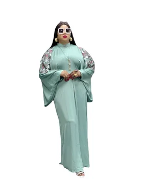 African Plus Dimensiune Rochii Pentru Femei Cu Maneca Lunga Maxi Halat Dubai Turcia Caftan Abaya Broderii Florale Haine Cosplay Costum