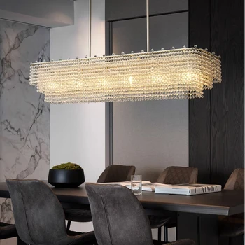 AiPaiTe minimalist Modern, sufragerie, dormitor LED lampă de cristal de lux de lumină plină de cupru vila duplex candelabru mare