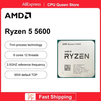 AMD Nou Ryzen 5 5600 R5 5600 3.5 GHz 6 Core 12 Filet CPU Procesor 7NM L3=32M 100-000000927 Socket AMD AM4 Jocuri processador