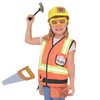 Amuzant, Muncitor În Construcții Costum Kit De Copii Băieți Copii Joc De Rol Set De Jucării Cariera Costume Grele Lucrător Cosplay