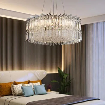 Art Pandantiv cu LED-uri Lampă de Lux Moderne Candelabru de Cristal Pentru Sala de Mese Rotunde corp de iluminat Living Agățat în Dormitor Luciu de Interior