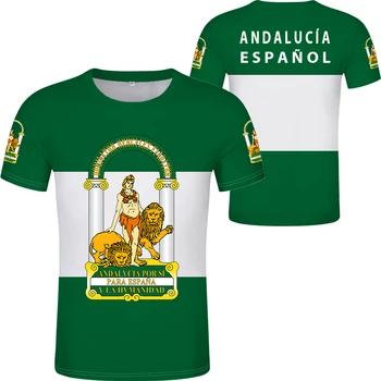 Barbati Brand de Fitness Trening Andaluzia Sevilla T-shirt de Imprimare Pavilion Cuvânt Malaga, Cadiz, Granada, Huelva Almeria Harajuku T-shirt